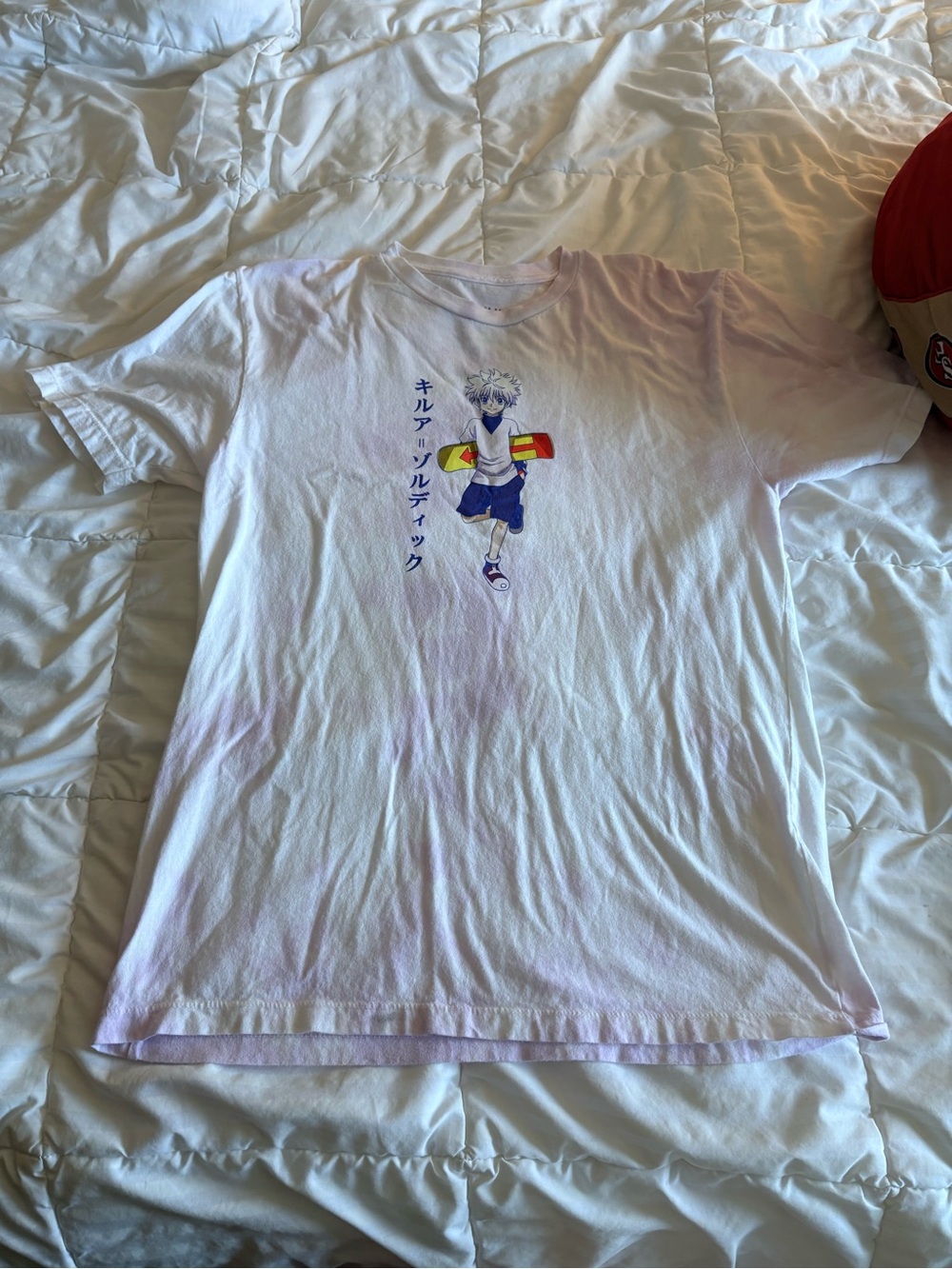 Anime Graphic Short Sleeve Tee in White & Light Purple
